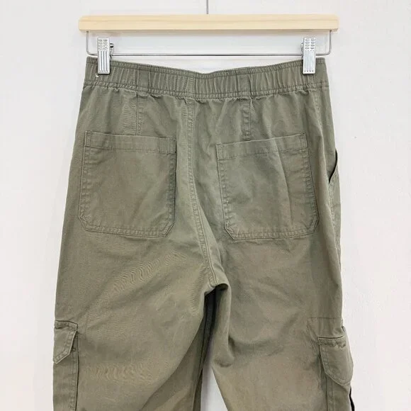 Abercrombie Relaxed Cargo Pants Wide Leg Baggy Grunge High Rise Olive Green 25 - Picture 9 of 11